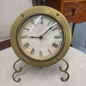 Vintage Style Brass Desk/Table Clock