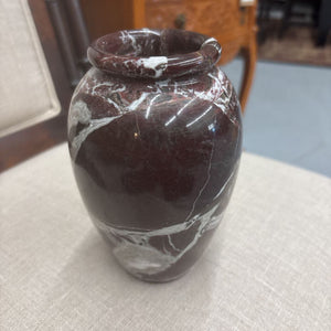 Marble Stone Vase - Brown & White