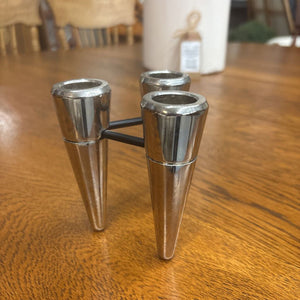 MCM Stainless Steel Tripod Candlestick Holder