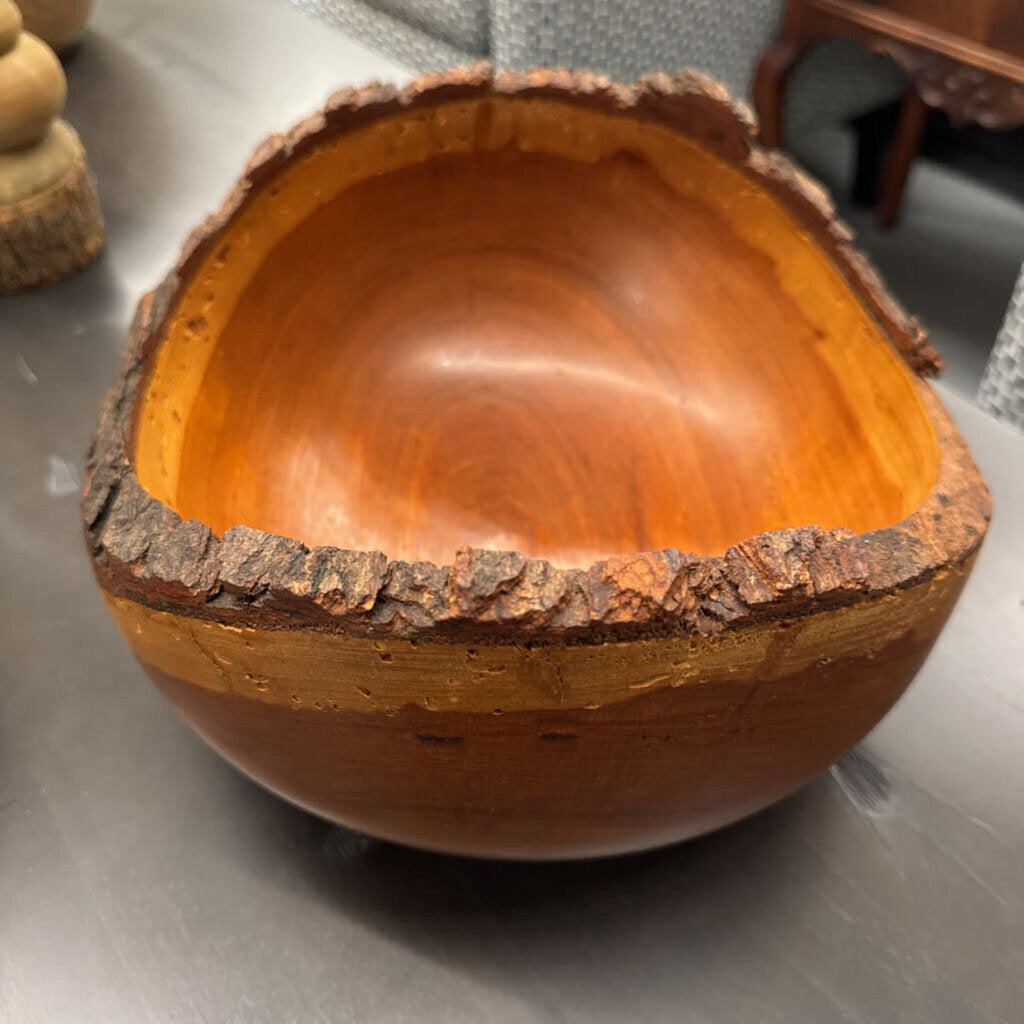 Hand Turned Burled Cherry w Live Edge Bowl - LOCAL ARTIST DANNY LALONDE