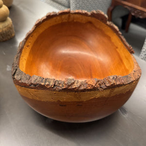 Hand Turned Burled Cherry w Live Edge Bowl - LOCAL ARTIST DANNY LALONDE