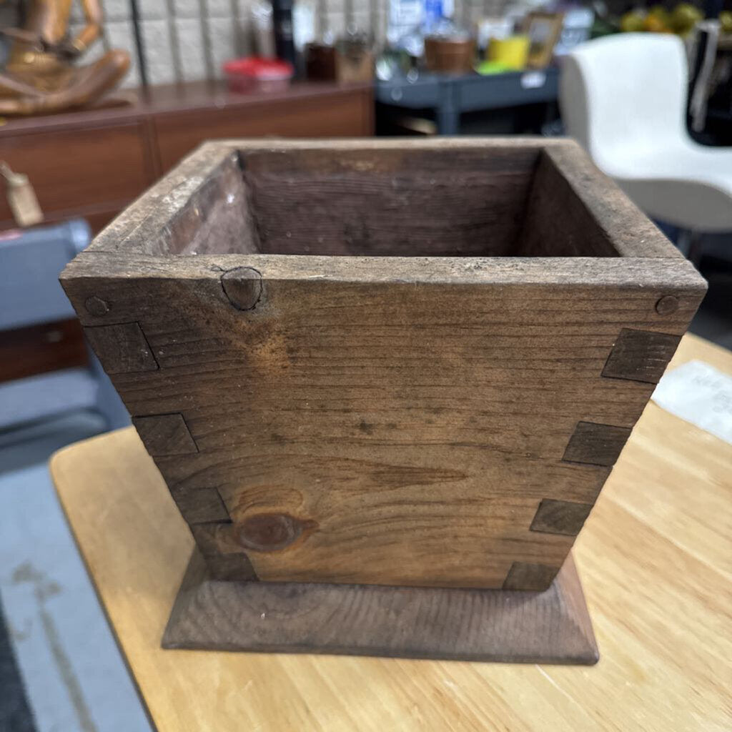 Wood Square Planter Pot