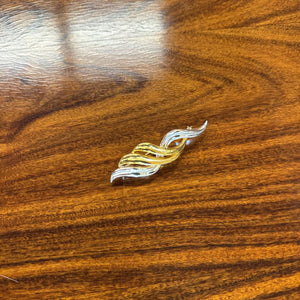 Gold/Silver Wave Brooch