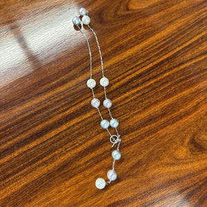 Large (Grey & White) Pearl Bobble Necklace