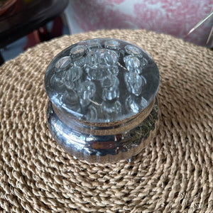 Silver Plated Brass Floral Frog Vessel