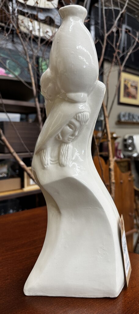Art Deco Ceramic Figurine - Woman Carrying Vessel