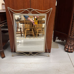 Silver Mirror w Wavy Accents