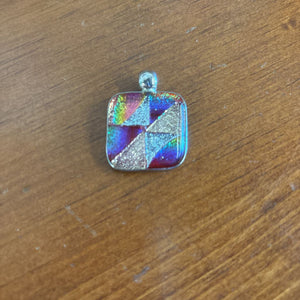 Hand Made Art Glass Sterling Silver Pendant