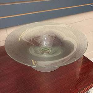 Large Vintage Art Glass Textured Pedestal Bowl