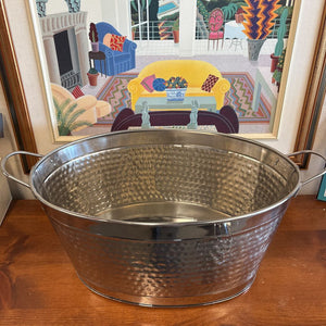 Hammered Silver Bucket w Handles