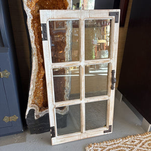 Rustic 6-Pane White Distressed Wood Windowpane