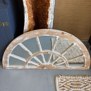 Decorative White Half Moon Arched Window Mirror