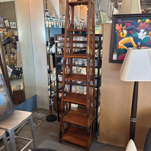 Vintage Bamboo Twine Tall Tiered Shelf