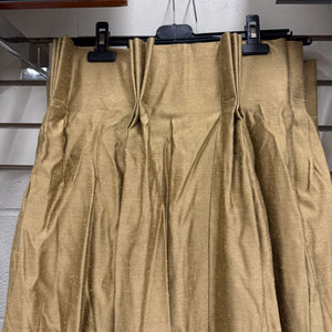 Gold Raw Silk Lined Drapery Curtain Panels SET of 2