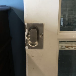 White Solid Wood Pocket Door - 15 Bevelled Glass Panes