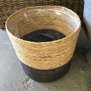 Grey & Natural Woven Plant Baskets (Large)