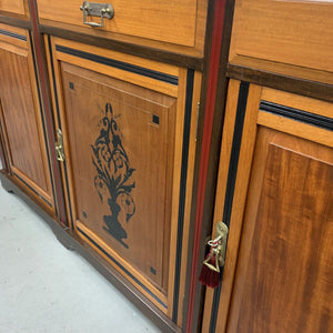Restored Solid Wood Carved Cabinet w Mirror