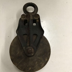 Antique Metal Wooden Pulley