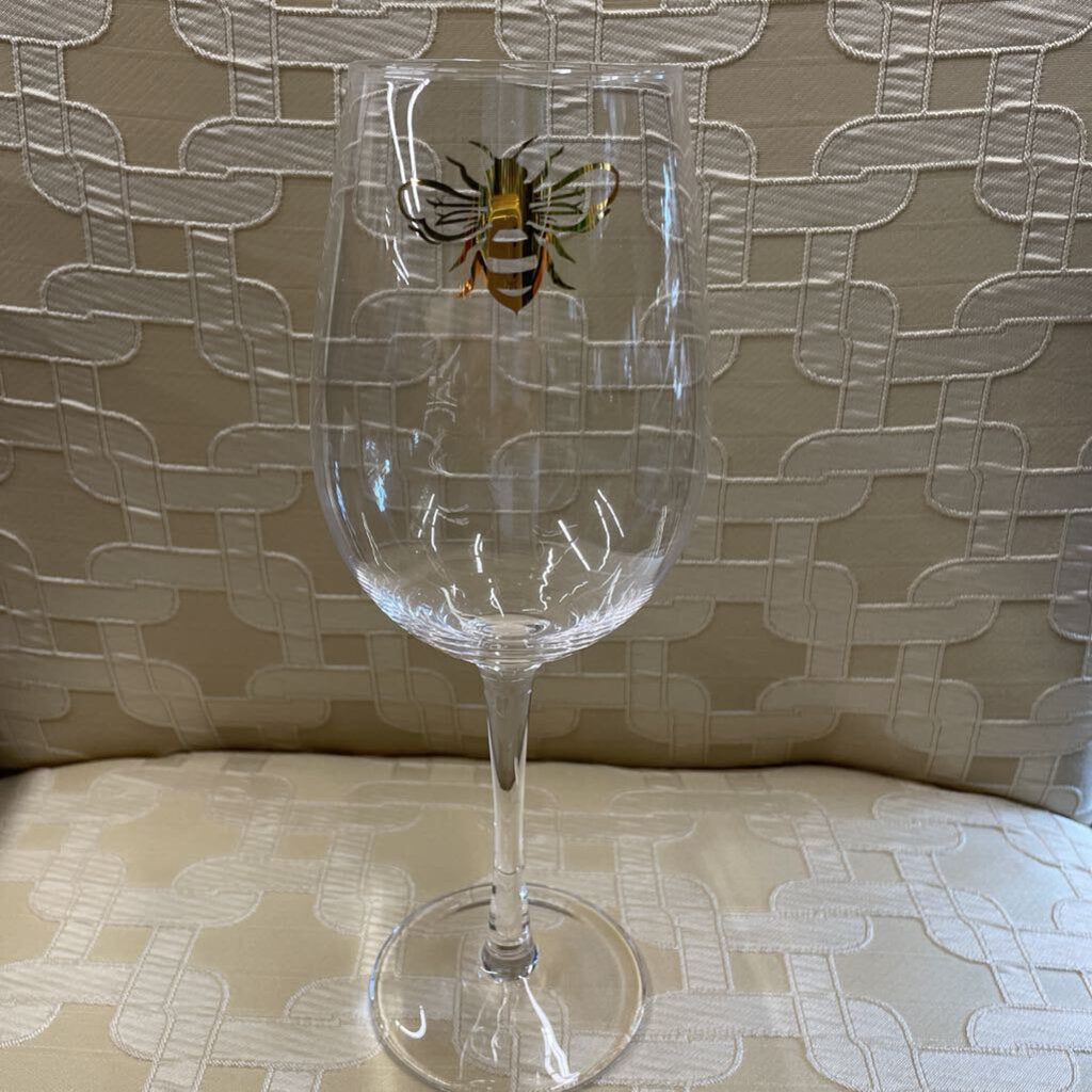 Gold Bee Wine Glass 14oz 27QueenBeeGob