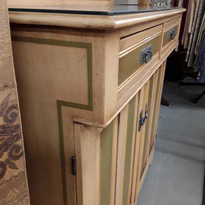 Painted Sage Green & Yellow Maple Cabinet w Chalkboard