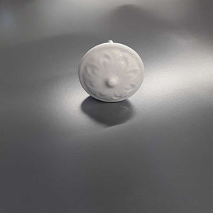 White Ceramic Embossed Knob Pull - Home 03