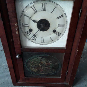 Antique (Working) Hand-Painted Winding Mantle Clock w Key
