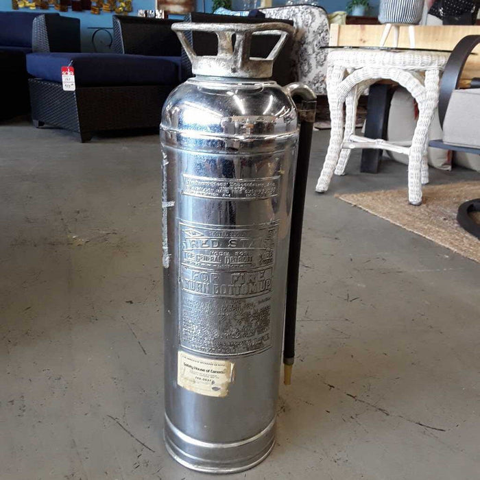 Antique Embossed Red Star Chrome Fire Extinguisher