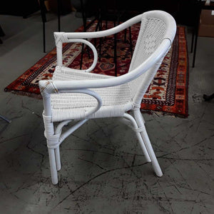 White Wicker Armchair