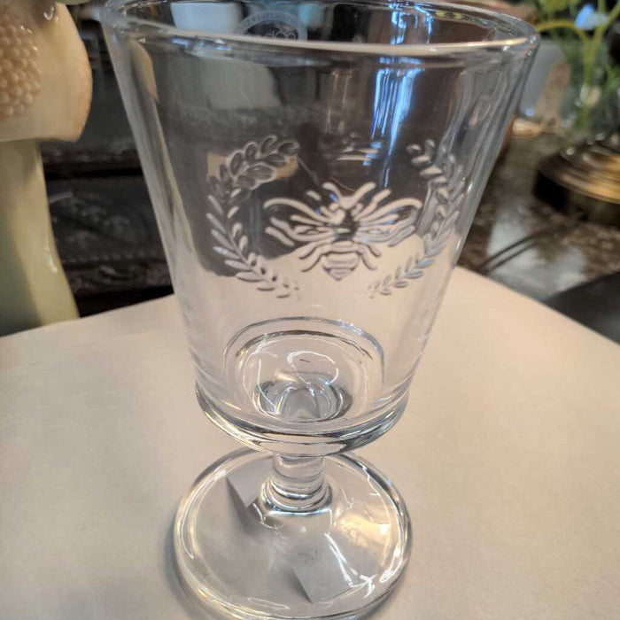 Bee in Crest Wine Glass ROYAL GOB