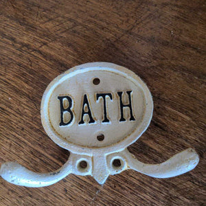 Oval Bath Hook - Antique White - FORGE 16