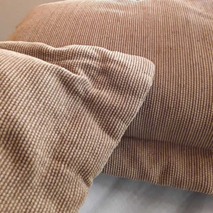 Three Decorative Corduroy Throw Pillow & Matching Twin Bedskirt