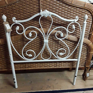 Twin White Wrought Iron Headboard - Only