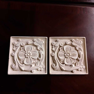 Set of 2 Cream Ceramic Wall Plaques