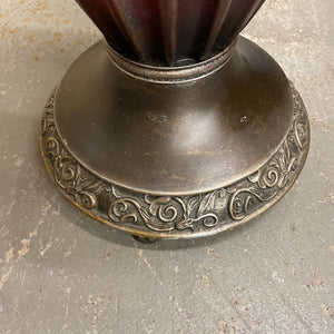 Ornate Ceramic Floor Vase w Red Base