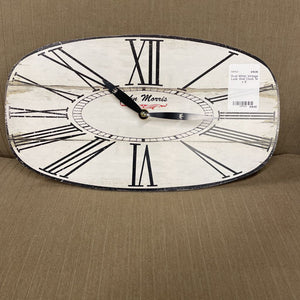 Oval White Vintage Look Wall Clock