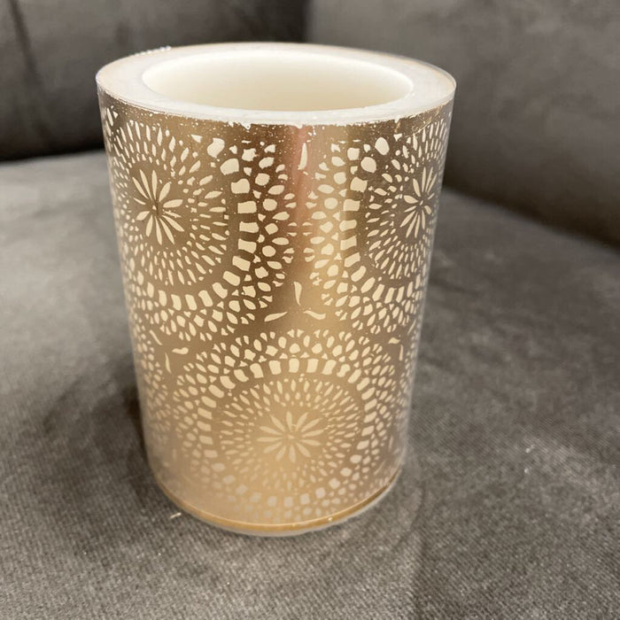 Gold Printed Candle - LED 4"