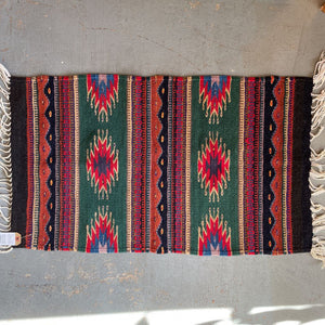 Zapotec, Mex Handwoven Carpet-Green