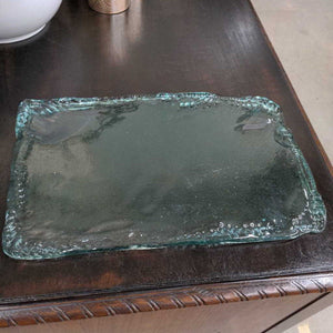 Recycled Green Art Glass - Flat Serving Platter