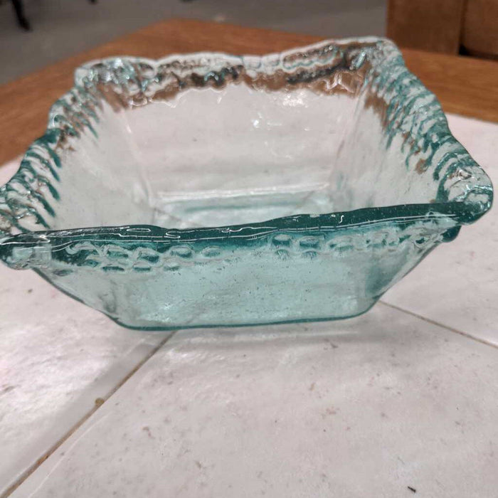 Recycled Green Art Glass - Square Serving Bowl