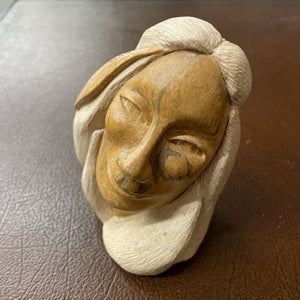'Lady w Feather' Stone Sculpture 2007 - Loreene Henry, Six Nations, ON