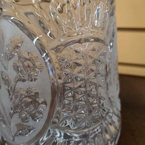 Floral Etched Crystal DeCanter w Stopper