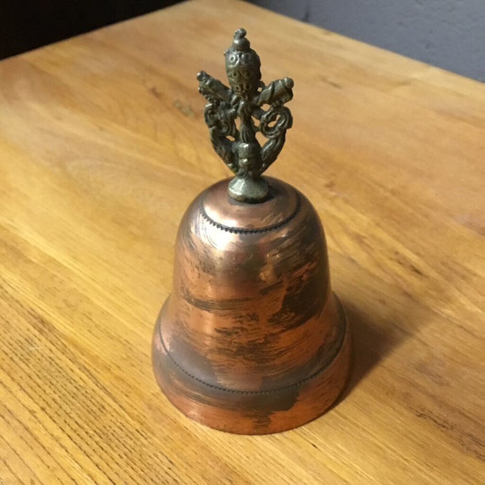 Vintage Copper Bell w Gold Handle