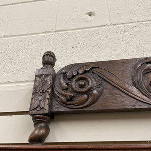 Jacobean Revival Solid Oak Carved Architecural Piece