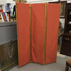 Orange Fabric 3 Panel Room Divider