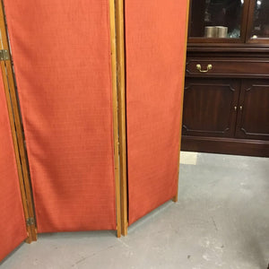 Orange Fabric 3 Panel Room Divider
