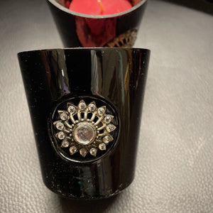 Tealight Candle Cup Set w Gem Front