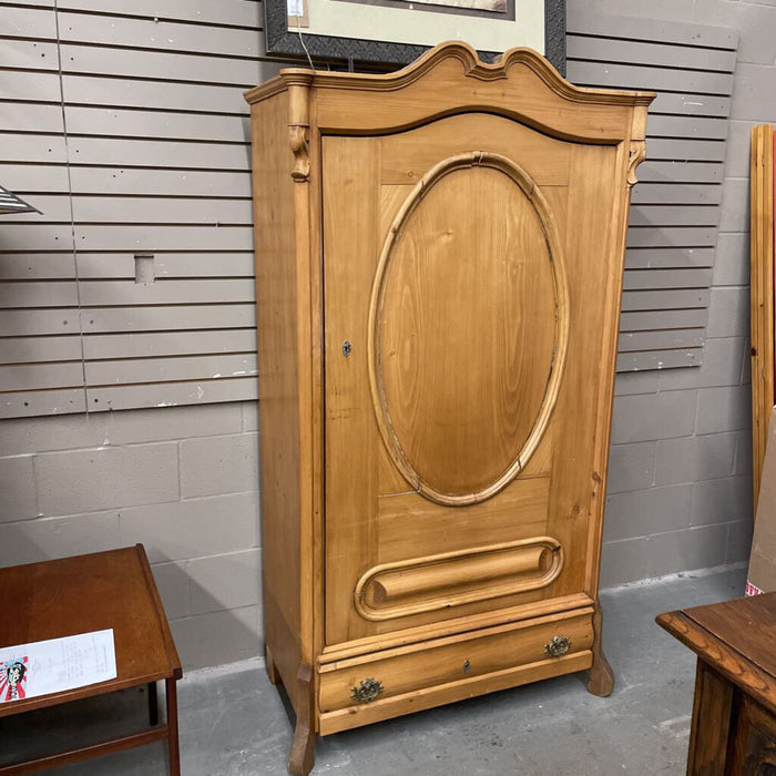 Pine Armoire w Oval Molded Front
