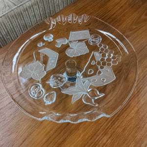 Clear Glass Cheese or Cake Pedestal Plate