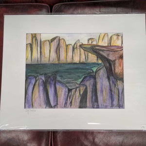 Unframed Pastel & Textile Artwork - "Cliff Dweller" by Leisa Rich