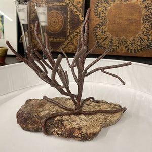 Tree/Rock Metal Sculpture